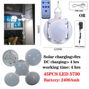400W USB Solar Light Led Light With Remote Control Camping Lamp Waterproof Solar Lampu Power Bank Function Light