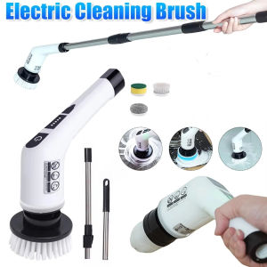 NOCASE 9 in 1 Electric Cleaning Brush Waterproof Adjustable Extension Handle Car Wash Brush Useful LED Power Display Electric Spin Scrubber for Bathroom Cleaning