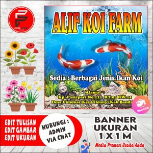 Spanduk Jual Ikan Hias / Banner Jual Ikan Koi / Spanduk Ukuran 1 x 1 m