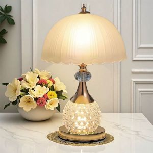 SXH Light Luxury Crystal Table Lamp Modern European Style Bedroom Bedside Lamp Romantic European Style Bedroom Decorative Lamp Ambiance Light