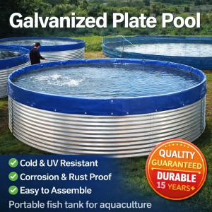 Large Capacity Fish Pond Galvanized Steel Pool Outdoor Farming Kolam Air 3.2T 8.4T 14.8T 23T