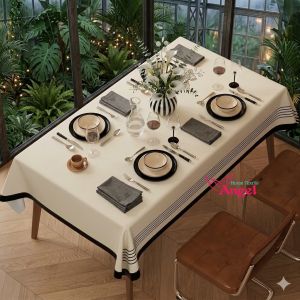 Pvc Waterproof Tablecloth cover [PREMIUM] Elegant Red Mandala Jacquard Tablecloth – Festive Dining Decor