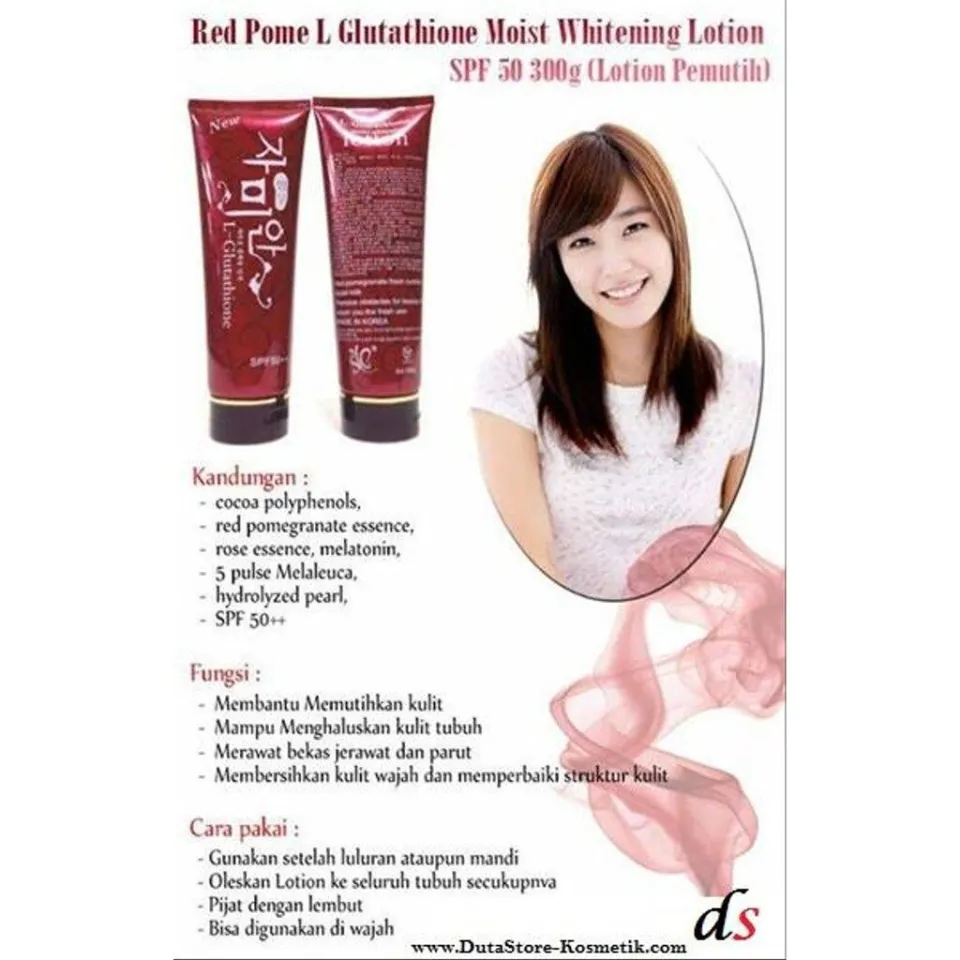 l glutathione moist whitening lotion spf 50 L-GLUTATHIONE Red Pomegrate Moist Whitening Lotion Korea SPF50 Korean Moisturizing Spf50 Lotion Moisturizing Sun Protection Lotion - Lazada