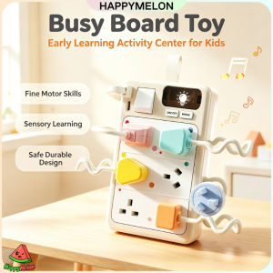 Baby Busy Board Plug Toy Montessori Learning Electrical Socket Toy Shape Matching Light Sound Educational Toy for Kids