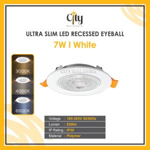 Slim LED Eyeball 7w Recessed / Slim LED Spotlight / LED Downlight / LED Cabinet 7w Polycarbonate White/Black
