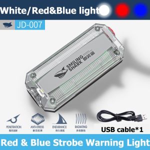 SmilingShark JD 007 / JD 008 Shoulder Red Blue Warning Lights USB Rechargeable ไฟเตือนไหล่แบบชาร์จ USB Shoulle Clip ไฟแฟลชสีแดงแล