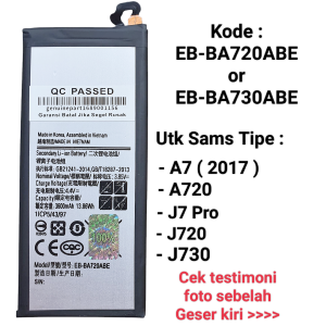 Baterai Batre Sams J7 Pro A7 2017 A720 A730 EB-BA720ABE EB-BA730ABE Original Battery
