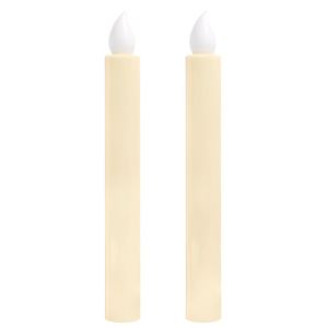 2Pcs Flameless Electronic Candle With Candlestick Holder Seasonal Battery Operated LED Long Rod Candle Lights for Christmas Ramadan Decoration
