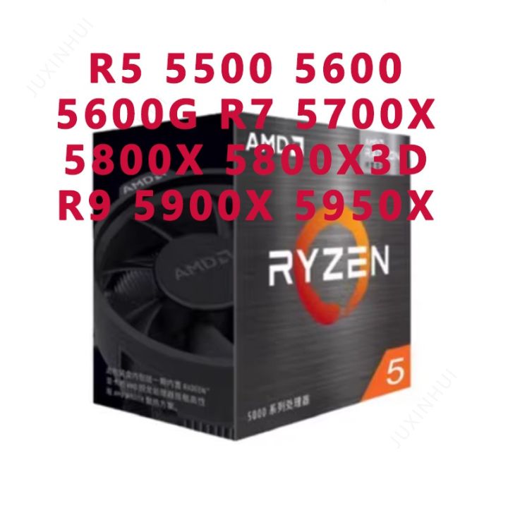 ซีพียู AMD Ryzen R5 5500 5600 5600G R7 5700X 5800X 3D R9 5900X 5950X ...