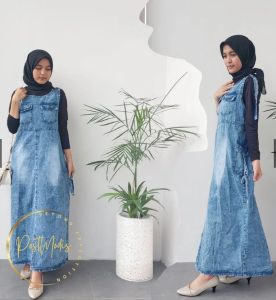 YUKI OVERALL JEANS CARGO BAJU WANITA KEKINIAN TERBARU JAMSUIT ROK DRESS DENIM