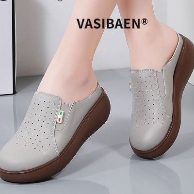 VASIBAEN Wear half slippers women's new thick-soled women's high-end sandals