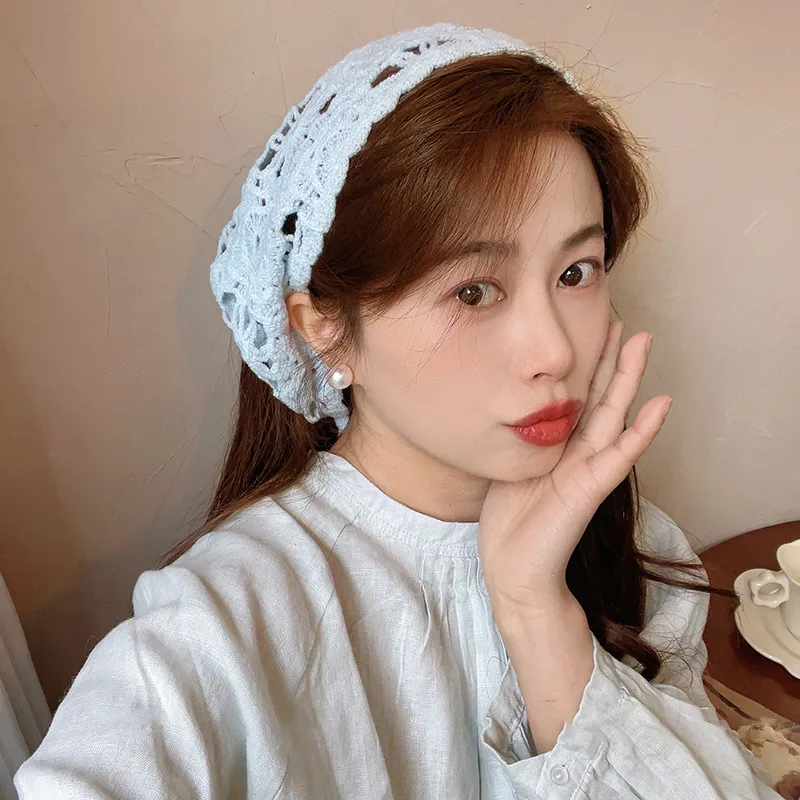 YAFEN Fashion Knitted Headscarf Hat French Pastoral Style Triangle