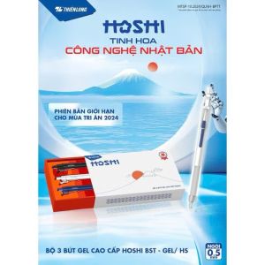 Bộ 3 bút gel cao cấp Hoshi Thiên Long BST-GEL/HS - Công nghệ Nhật Bản - Mực xanh
