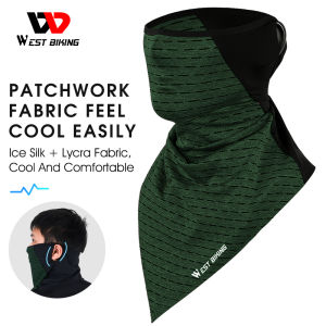 WEST BIKING Suit Summer Ice Fabric Cycling Face Masks UV Protection Breathable Sport Scarf Ear Hanging Bike Bandanas Face Mask