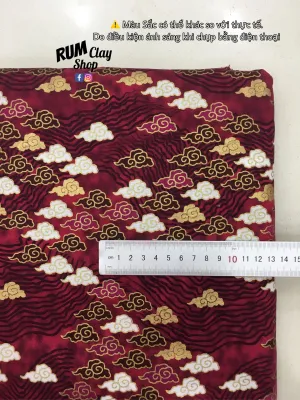 Vải Cotton Linen Hoạ Tiết Nhật Bản cho doll Obitsu