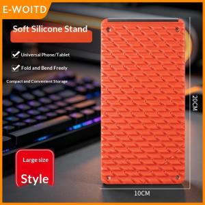 【E-WOITD】Silicone Phone Holder Portable Foldable Flexible Bendable Rollable Transformable Non‑Slip Universal Stand for Phone Tablet Laptop Desktop Online Class