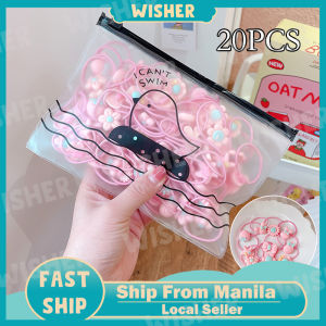 20Pcs Children Hair Assorted hair pony and flower Kids Hair Rope Rubber Band hair accessories for kids