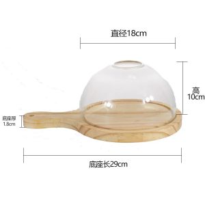 xpkQ Artistic Conception Dish Heat-resistant Transparent Glass Smoked Cover Wooden Plate Gourmet Dishes Smoke Cover Tableware Y5R7K