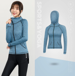 HOLA Women Long Sleeve Running Jacket Zipper Hooded Jogging Yoga Top Quick Dry Breathable Slim Gym Fitness Workout Jacket