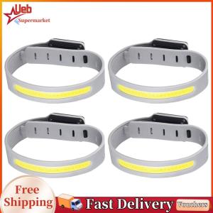 [Ueb]4 PCS COB Night Running Wrist Lamp Rechargeable COB Night Running Armband Ultralight Bicycle Light for Running Walking