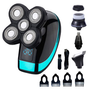 Máy Cạo Râu Điện 5 Trong 1 Cho Nam Đầu Hói Kẹp Tóc Mũi Tông Đơ 5D Lưỡi Nổi Đầu Cạo Râu Dao Cạo Râu Có Thể Sạc Lại2026