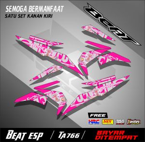 One Piece! Striping stiker Motor Beat Street (TA766) stiker Motor sticker Variasi Racing Semi Full Keren