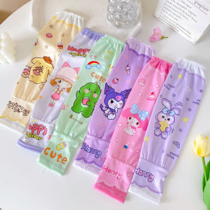 Kuromi Cinnamoroll Anime Kawaii Sanrio Ins Fashion Children Sunscreen Ice Sleeve Shirt Cute Loose Sleeve Shade Gifts for Kids