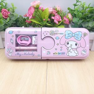Set Kotak Pensel Kartun Comel Sanrio Untuk Pelajar 5 Dalam 1 Hadiah Alat Tulis Murid Sekolah Sanrio Cartoon Stationery Kuromi Pencil Case Pencil Box Set 5 pcs Gift Students 超萌可爱卡通文具笔盒三丽欧库洛米小白铅笔盒套装5件套小学生礼品 E293