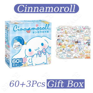 63Pcs/Box Mixed Sanrio Stickers Cute Anime Stickers PVC Waterproof for Kids Teens Adults Vinyl Kawaii Stickers for Water Bottle Laptop Luggage