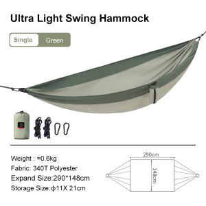 NatureHike Camping Hammock Double Single 1-2 Person Bearing 200kg With Hanging Ropes Camping Equipment Outdoor Hammocks Hanging Hammock For Backpacking Hiking Travel Beach Garden NH21DC011