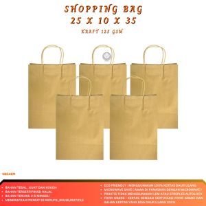 Paper Bag Medium Shopping Bag Medium Kantong Kertas Kraft (Isi 1 Pcs-SGB48M)