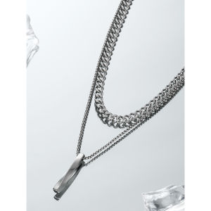 KALUNG TITANIUM DUA LAYER BALOK ILIR PRIA WANITA ANTI KARAT [ COD ]