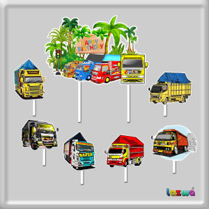 Topper cake mobil truk oleng car hiasan kue