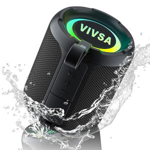 RGB Portable Wireless Speaker IPX7 Waterproof Outdoor Speaker with Deep Bass RGB Lights Dual Pairing for Home Party
