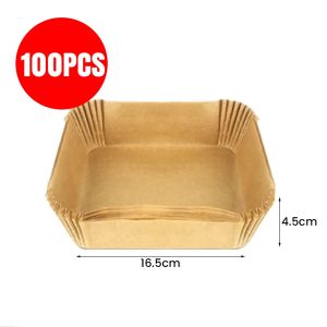 Air Fryer Paper Liners 100PCS Non-Stick Parchment Paper Oil Resistant Disposable Food Grade Free of Bleach Paper Square