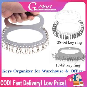 18/28-Bit Round Landlord Keychain Personality Metal Keychain Portable DIY Solid Metallic Split Ring Suitable for Hanging Multiple Keys Keys Collector