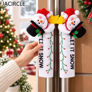 Christmas Santa Claus Snowman Elk Fridge Door Handle Cover Xmas Home Decor For Home Hotel Restaurant Holiday Ornament