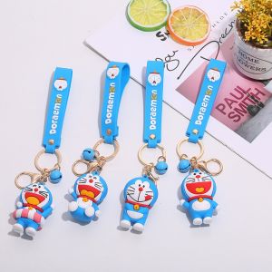 Anime Doraemon Figure Silicone Pendant Keychain Cute Doraemon Keyrings for Handbag Wallet Accessories for Girlfriend Gifts