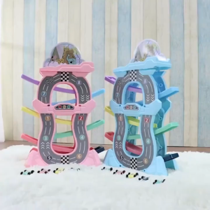 (6 CARS + 6 LEVELS) WJS Kids Car Racing Track 6 Cars 6 Level Gravity Slide Toy Race Car Ramp Toy Boy Turquoise Toy Mainan Trek Kereta Lumba Girl Pink Toy Mini Car Racing Track Kanak-Kanak 3+ No Battery Tak Perlu Battery Mainan Kereta Gelongsor