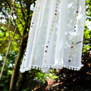 Pocket Rod Curtain Half Curtain Mesh Curtains Japanese Style Fresh Partition Door Curtain Kitchen Ugly Coffee Short Curtain Cross-Border