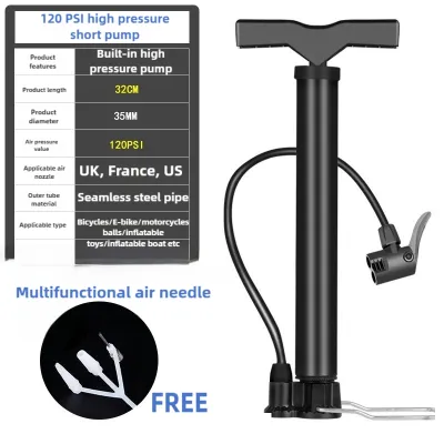 Air Pump for Bicycle Ebike Motorbike Tyre Tire Portable Manual Pump Balloon Boat Barometer Pressure