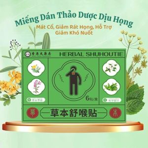 MIẾNG DÁN THẢO DƯỢC HERBAL SHUHOUTIE | COMBO 2 HỘP 12 MIẾNG | MIẾNG DÁN DỊU HỌNG NGOÀI DA