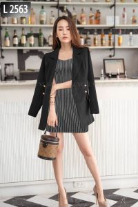 LooWear- Setelan Blazer Wanita Rok Pendek Scuba Premium Kualitas Import Modern Kekinian Terbaru