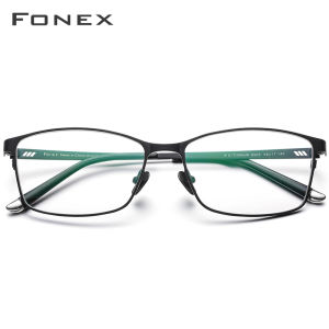 FONEX Pure Titanium Glasses Men Brand Design Square Eyeglasses Frames Business Full-Rim Ultralight Japanese Custom Optical Eyewear 8505