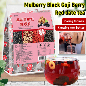 Teh wolfberry hitam mulberry dan kurma merah/teh rasa mulberry dan wolfberry/teh wolfberry kemasan individual/teh bergizi pria