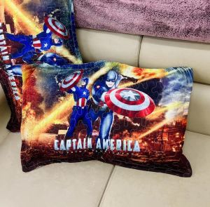 Captain America  - [Pillowcase only] 2PCS Premium Character Printed Pillowcases - Queen-18"x28"inches