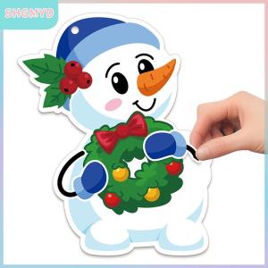 【SHGMYD】 ชุดงานฝีมือตุ๊กตาหิมะคริสต์มาส24ชุด-เครื่องประดับ DIY สำหรับฤดูหนาวชุดตกแต่งศิลปะ-ทำสติกเกอร์ตุ๊กตาหิมะด้วยตัวคุณเองศิลปะและงานฝีมือ