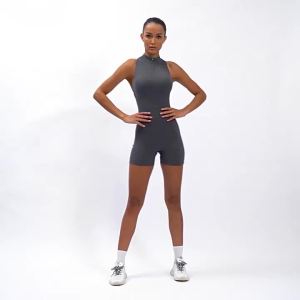 Đồ tập yoga liền thân Zechuang Spring cường độ cao đẹp lưng có khóa kéo cảm giác trần ôm sát bộ đồ thể dục một mảnh cho phụ nữ 8594