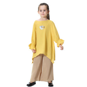 Fesyen Muslimah Arab Perempuan Asia Tenggara Set Seluar Lebar Kaki Longgar ，TH617