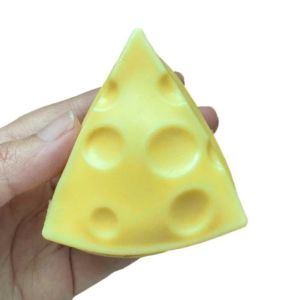 GFNIE6 Realistic Cheese Squeezed Cube Super Soft Anxiety Relief Slow Rebound Fidget Toy Sensory Toy Comfortable Squishy Toy Office